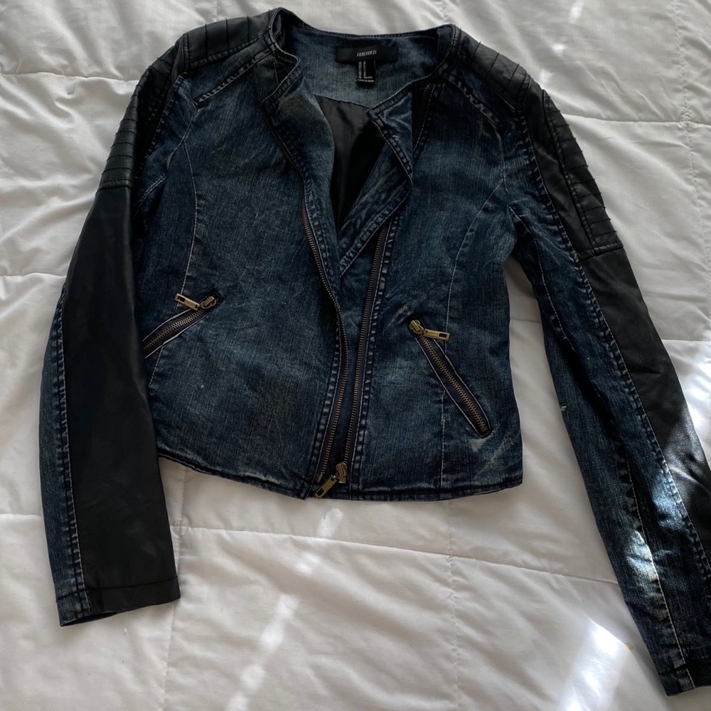 Jean biker jacket